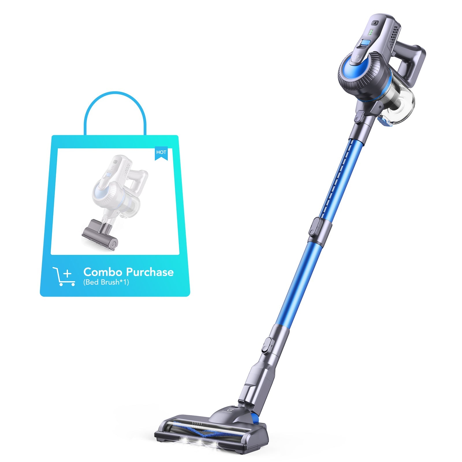 Aspirateur sans fil Greenote GSC50 avec brosse de lit supplémentaire